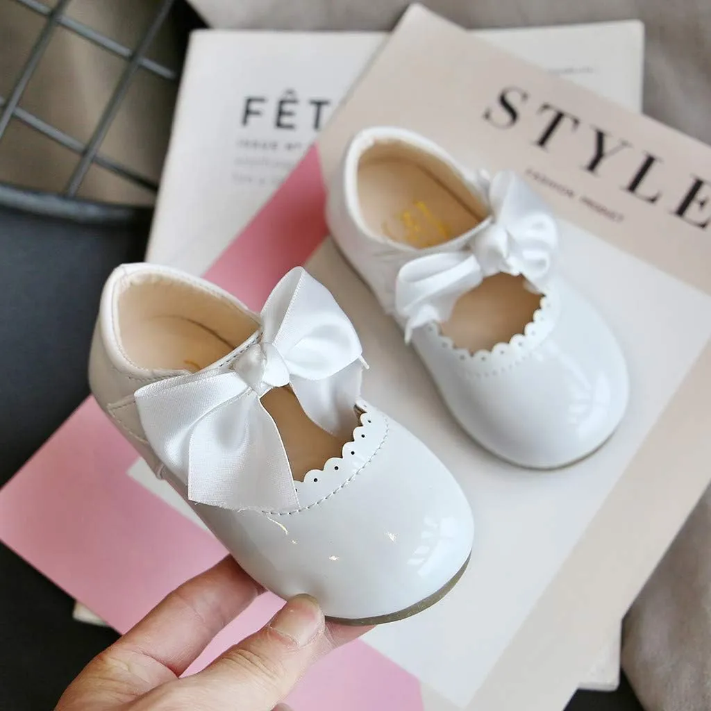 Toddler Girls Mary Jane Dress Shoes Ballet Flat Slip-On Bowknot Wedding Pary Size Five Toddler Boy Shoes