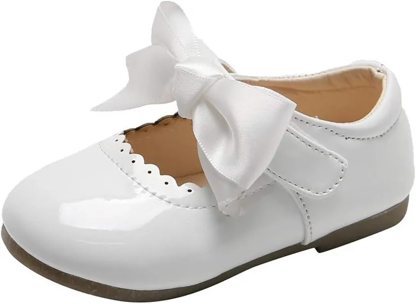 Toddler Girls Mary Jane Dress Shoes Ballet Flat Slip-On Bowknot Wedding Pary Size Five Toddler Boy Shoes