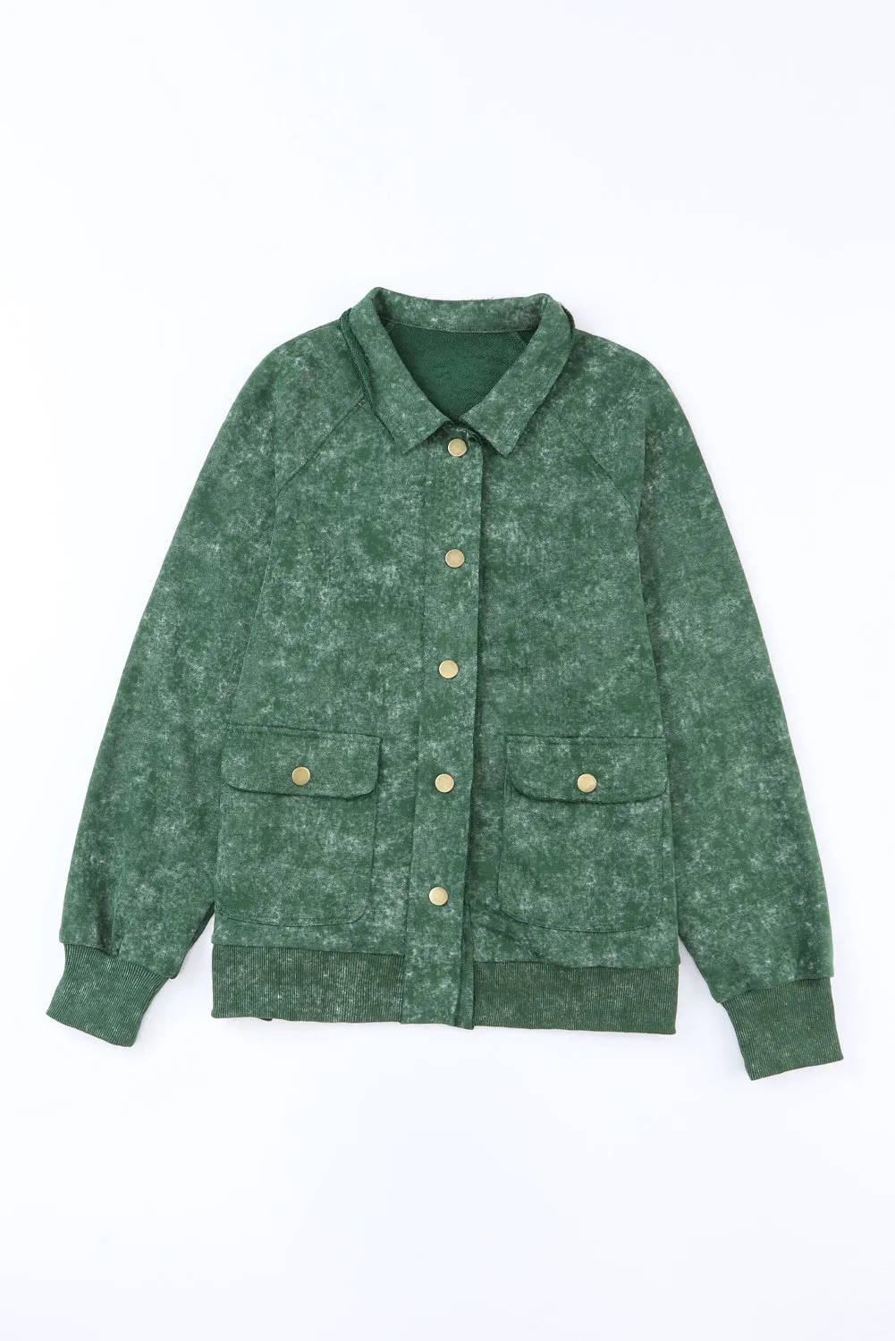 Wholesale Khaki Snap Button Casual Jacket with Flap Pockets