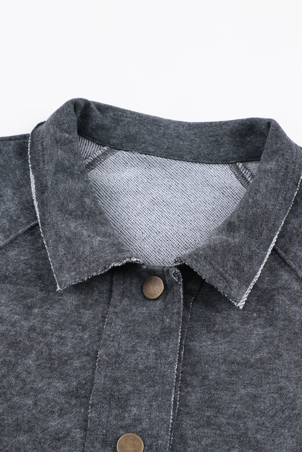 Wholesale Khaki Snap Button Casual Jacket with Flap Pockets