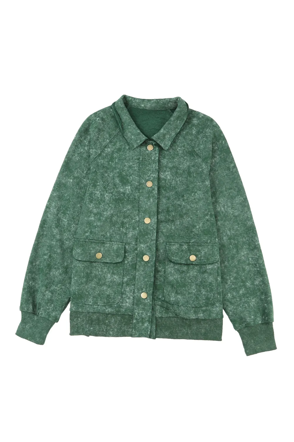 Wholesale Khaki Snap Button Casual Jacket with Flap Pockets