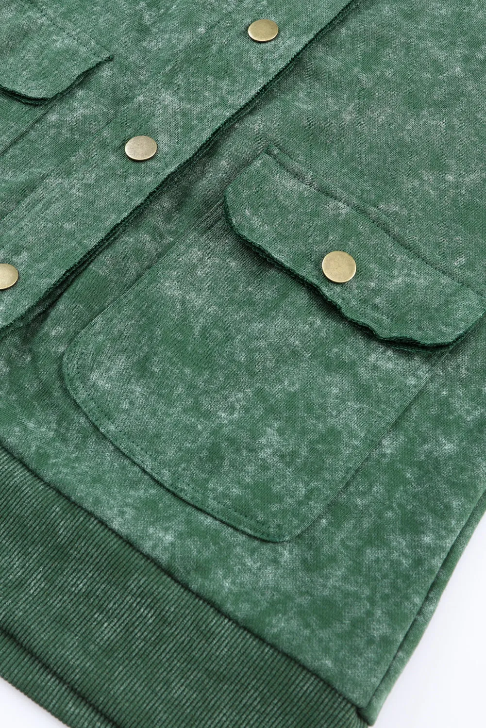Wholesale Khaki Snap Button Casual Jacket with Flap Pockets