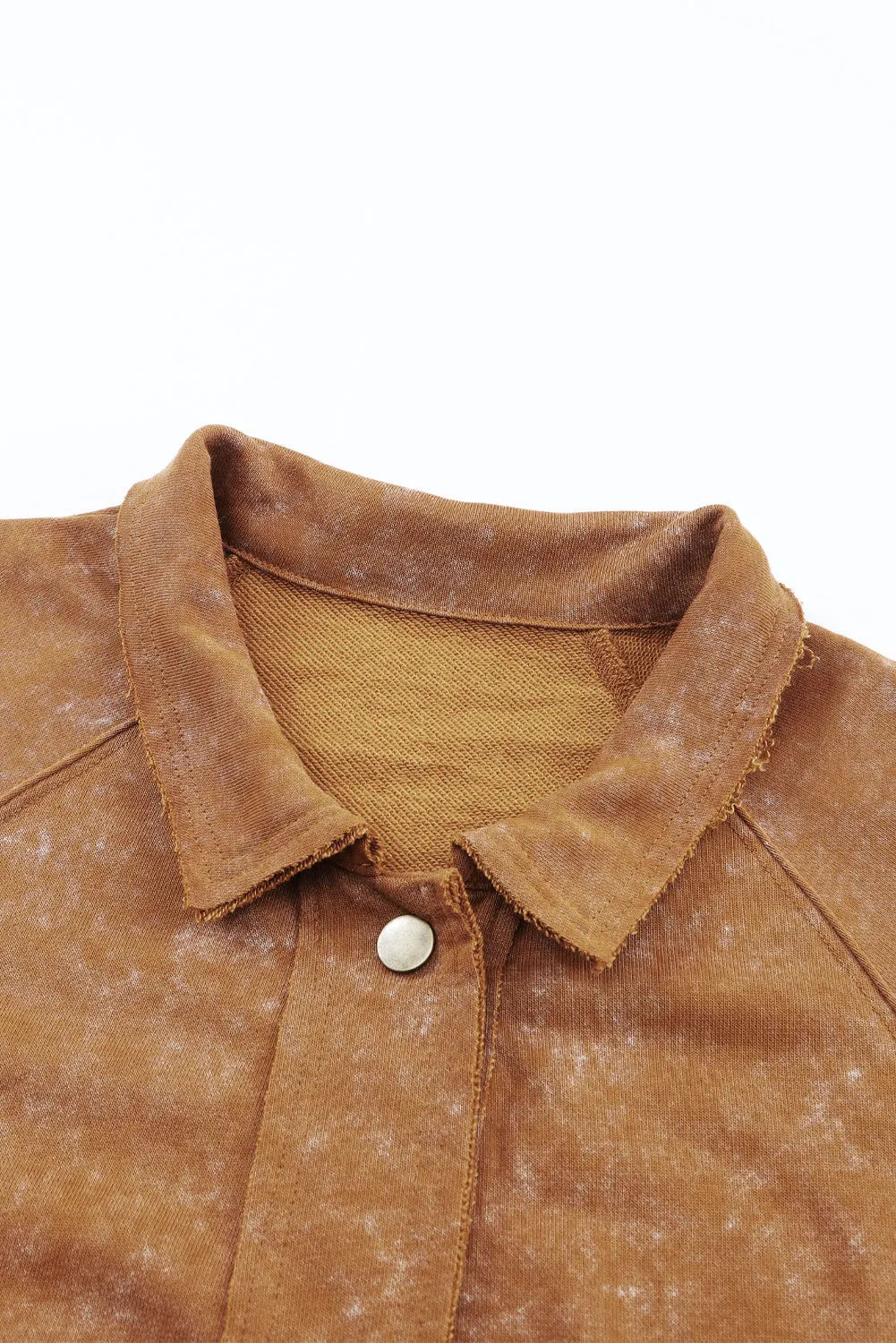 Wholesale Khaki Snap Button Casual Jacket with Flap Pockets