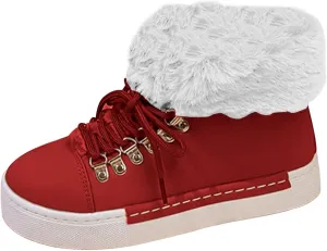 Womens Booties And Ankle Boots Plush Lined Lac Up Walking Boots Slip On Waterpoof Winter Boots For Women