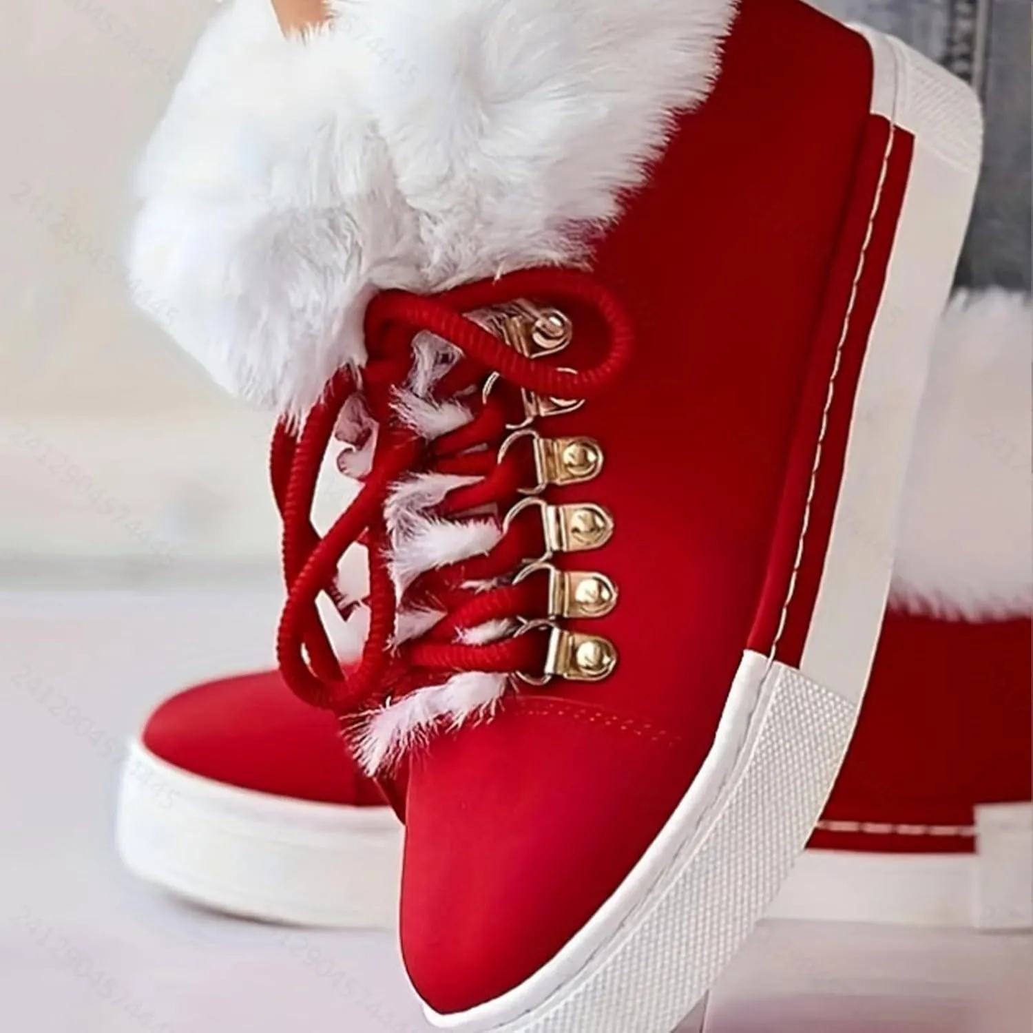 Womens Booties And Ankle Boots Plush Lined Lac Up Walking Boots Slip On Waterpoof Winter Boots For Women